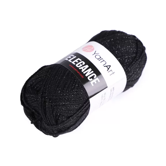 Pamut kötőfonal Elegance metál cérnával 50 g - 7 (104) fekete (1 db-os csomagolás) Pamut kötőfonal Elegance metál cérnával 50 g - 7 (104) fekete (1 db-os csomagolás)