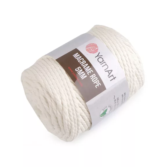 Kötőfonal Macrame Rope Ø5 mm 500 g - 2 (752) világos krém (2 db-os csomagolás) Kötőfonal Macrame Rope Ø5 mm 500 g - 2 (752) világos krém (2 db-os csomagolás)