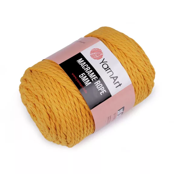 Kötőfonal Macrame Rope Ø5 mm 500 g - 6 (764) mustárszínű (1 db-os csomagolás) Kötőfonal Macrame Rope Ø5 mm 500 g - 6 (764) mustárszínű (1 db-os csomagolás)