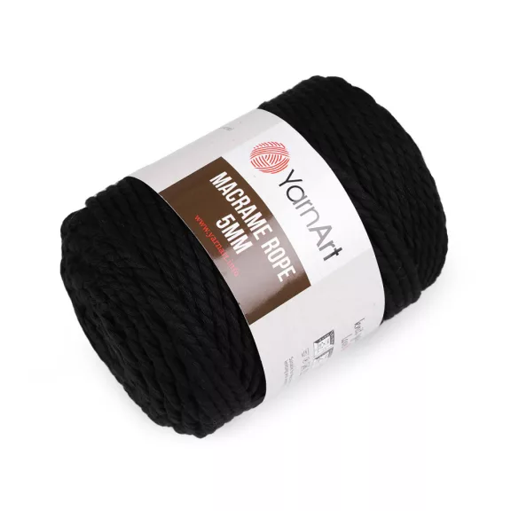 Kötőfonal Macrame Rope Ø5 mm 500 g - 7 (750) fekete (1 db-os csomagolás) Kötőfonal Macrame Rope Ø5 mm 500 g - 7 (750) fekete (1 db-os csomagolás)