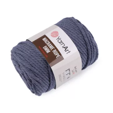   Kötőfonal Macrame Rope Ø5 mm 500 g - 12 (761)  kék farmer (1 db-os csomagolás)