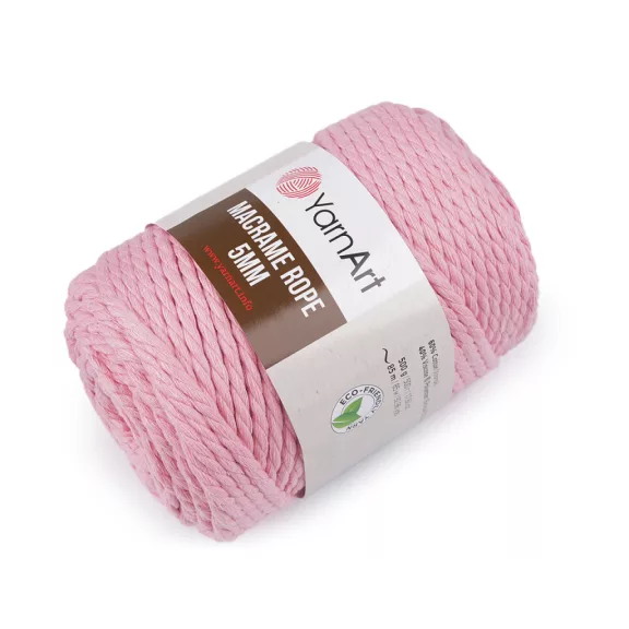 Kötőfonal Macrame Rope Ø5 mm 500 g - 21 (762) rózsás világos (1 db-os csomagolás) Kötőfonal Macrame Rope Ø5 mm 500 g - 21 (762) rózsás világos (1 db-os csomagolás)