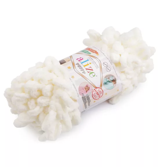 Kötőfonal Alize Puffy 100 g - 6 (62) krémszín (1 db-os csomagolás) Kötőfonal Alize Puffy 100 g - 6 (62) krémszín (1 db-os csomagolás)