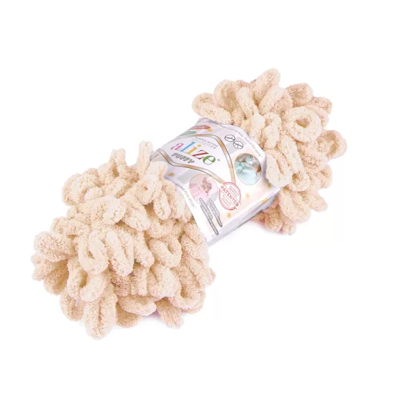 Kötőfonal Alize Puffy 100 g - 10 (310) krémszín (1 db-os csomagolás) Kötőfonal Alize Puffy 100 g - 10 (310) krémszín (1 db-os csomagolás)