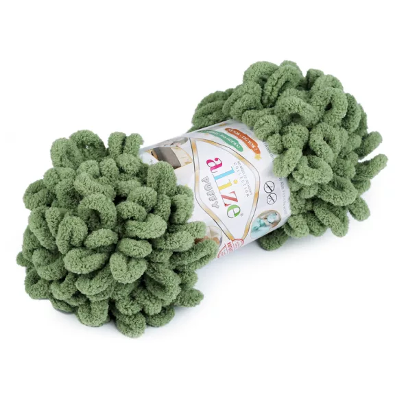 Kötőfonal Alize Puffy 100 g - 20 (485) sztyepp zöld (1 db-os csomagolás) Kötőfonal Alize Puffy 100 g - 20 (485) sztyepp zöld (1 db-os csomagolás)
