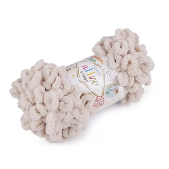 Kötőfonal Alize Puffy 100 g - 25 (599) világos bézs (5 db-os csomagolás) Kötőfonal Alize Puffy 100 g - 25 (599) világos bézs (5 db-os csomagolás)