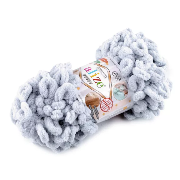Kötőfonal Alize Puffy 100 g - 27 (416) világos szürke (5 db-os csomagolás) Kötőfonal Alize Puffy 100 g - 27 (416) világos szürke (5 db-os csomagolás)