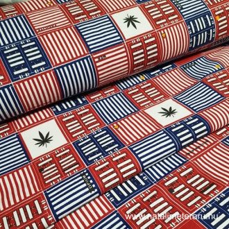 Prémium minőségű flanel, piros-kék kockás 