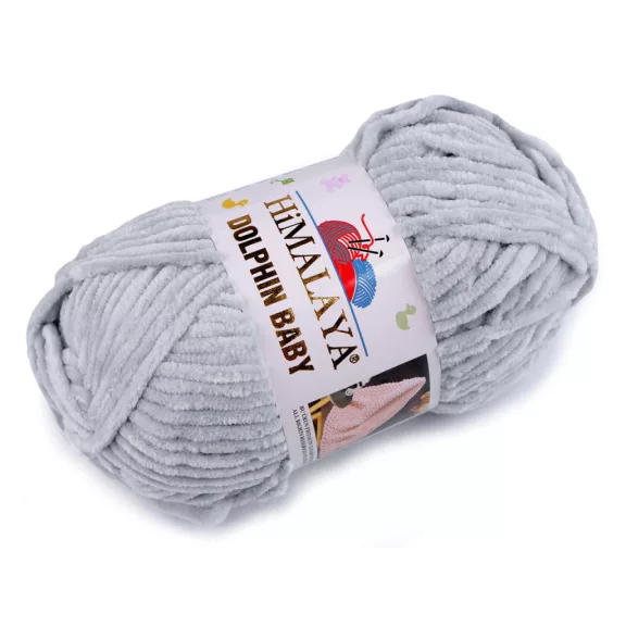 Zsenília kötőfonal Dolphin Baby 100 g - 8 (80325) galambszürke (1 db-os csomagolás) Zsenília kötőfonal Dolphin Baby 100 g - 8 (80325) galambszürke (1 db-os csomagolás)
