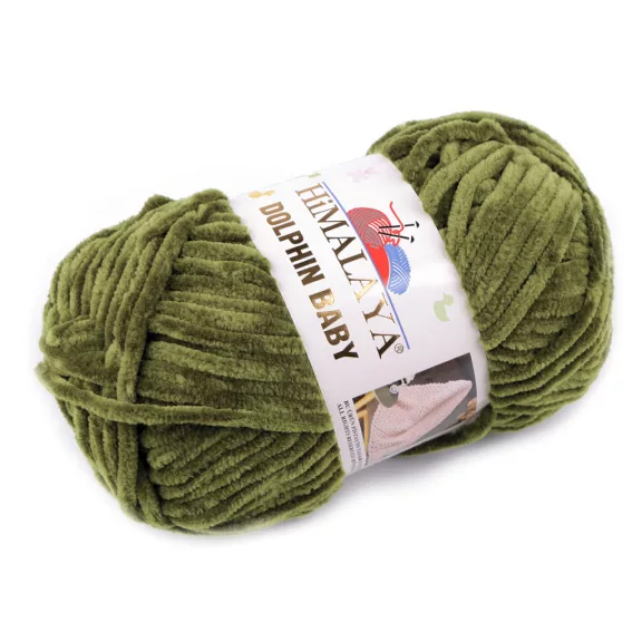 Zsenília kötőfonal Dolphin Baby 100 g - 33 (80361) khakizöld (5 db-os csomagolás) Zsenília kötőfonal Dolphin Baby 100 g - 33 (80361) khakizöld (5 db-os csomagolás)
