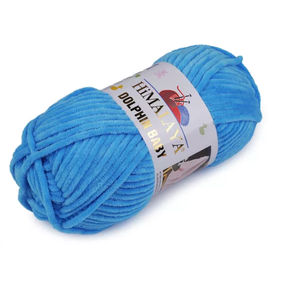 Zsenília kötőfonal Dolphin Baby 100 g - 41 (80326) azúrkék (5 db-os csomagolás) Zsenília kötőfonal Dolphin Baby 100 g - 41 (80326) azúrkék (5 db-os csomagolás)