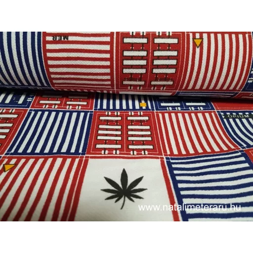 Prémium minőségű flanel, piros-kék kockás 