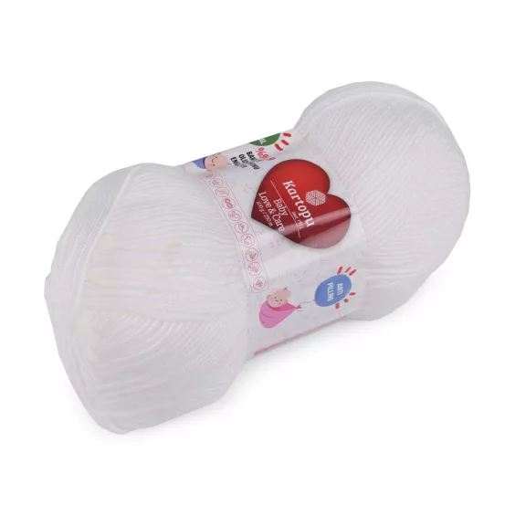 Kötőfonal Baby Love és Care 100 g - 14 (010) fehér (5 db-os csomagolás) Kötőfonal Baby Love és Care 100 g - 14 (010) fehér (5 db-os csomagolás)