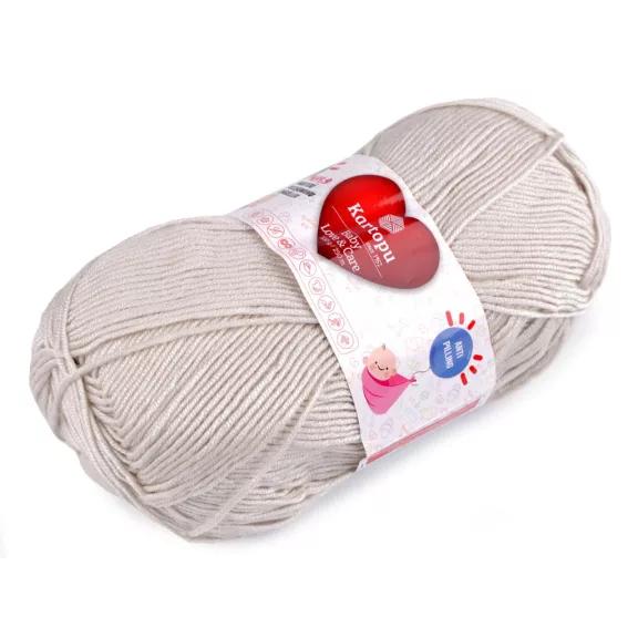 Kötőfonal Baby Love és Care 100 g - 20 (945) szürkés bézs (5 db-os csomagolás) Kötőfonal Baby Love és Care 100 g - 20 (945) szürkés bézs (5 db-os csomagolás)