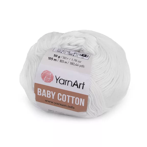 Kötőfonal Baby Cotton 50 g - 1 (400) fehér (1 db-os csomagolás) Kötőfonal Baby Cotton 50 g - 1 (400) fehér (1 db-os csomagolás)