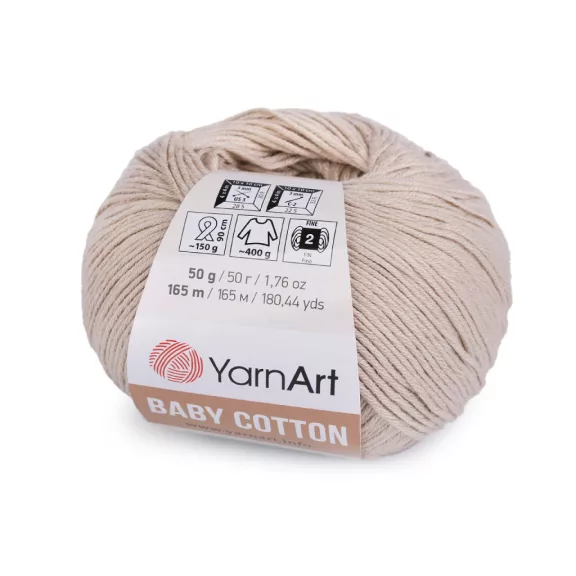 Kötőfonal Baby Cotton 50 g - 2 (403) világos bézs (10 db-os csomagolás) Kötőfonal Baby Cotton 50 g - 2 (403) világos bézs (10 db-os csomagolás)