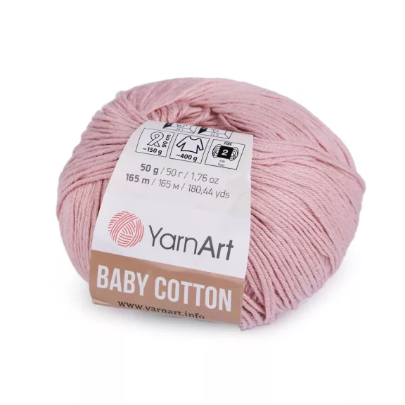 Kötőfonal Baby Cotton 50 g - 3 (413) púderrózsaszín (10 db-os csomagolás) Kötőfonal Baby Cotton 50 g - 3 (413) púderrózsaszín (10 db-os csomagolás)