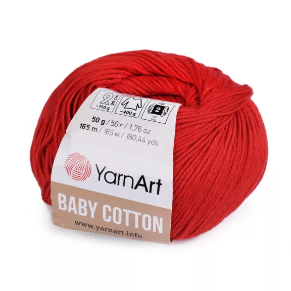 Kötőfonal Baby Cotton 50 g - 7 (426) piros (1 db-os csomagolás) Kötőfonal Baby Cotton 50 g - 7 (426) piros (1 db-os csomagolás)