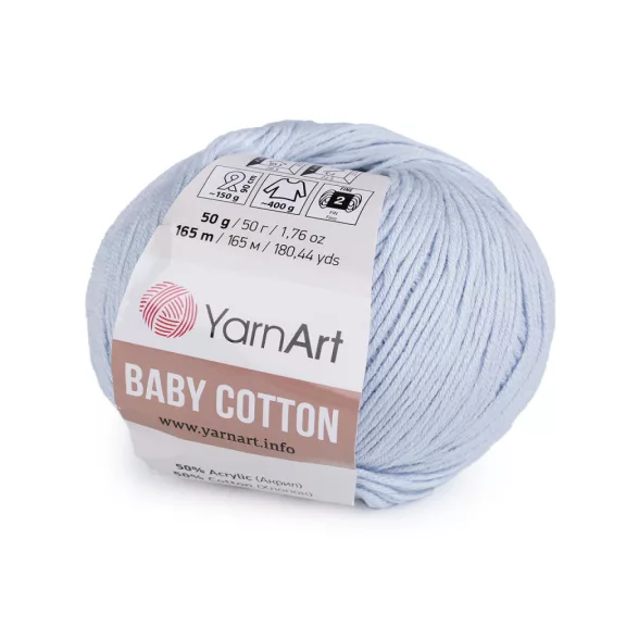 Kötőfonal Baby Cotton 50 g - 8 (450) jégkék (10 db-os csomagolás) Kötőfonal Baby Cotton 50 g - 8 (450) jégkék (10 db-os csomagolás)
