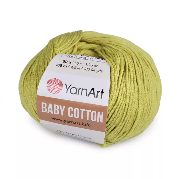 Kötőfonal Baby Cotton 50 g - 9 (436) fűzöld világos (1 db-os csomagolás) Kötőfonal Baby Cotton 50 g - 9 (436) fűzöld világos (1 db-os csomagolás)