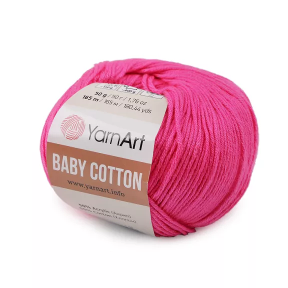 Kötőfonal Baby Cotton 50 g - 17 (422) pink (1 db-os csomagolás) Kötőfonal Baby Cotton 50 g - 17 (422) pink (1 db-os csomagolás)