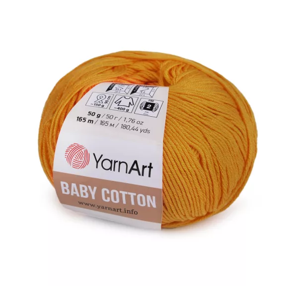 Kötőfonal Baby Cotton 50 g - 18 (433) mustárszínű (1 db-os csomagolás) Kötőfonal Baby Cotton 50 g - 18 (433) mustárszínű (1 db-os csomagolás)
