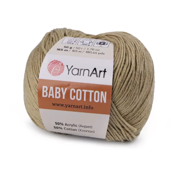 Kötőfonal Baby Cotton 50 g - 22 (434) zöldes bézs (1 db-os csomagolás) Kötőfonal Baby Cotton 50 g - 22 (434) zöldes bézs (1 db-os csomagolás)