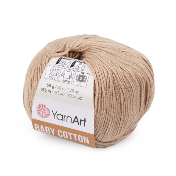 Kötőfonal Baby Cotton 50 g - 23 (405) bézs (1 db-os csomagolás) Kötőfonal Baby Cotton 50 g - 23 (405) bézs (1 db-os csomagolás)