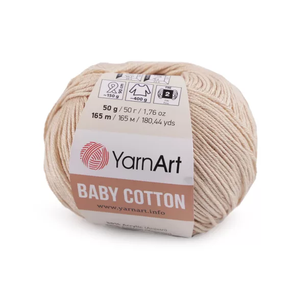 Kötőfonal Baby Cotton 50 g - 28 (404) ecru (10 db-os csomagolás) Kötőfonal Baby Cotton 50 g - 28 (404) ecru (10 db-os csomagolás)