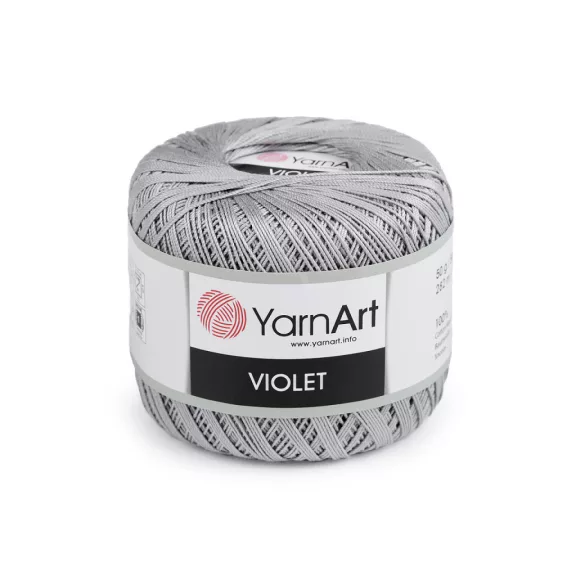 Pamut fonal horgolásra Violet 50 g - 9 (5326) világos szürke (1 db-os csomagolás) Pamut fonal horgolásra Violet 50 g - 9 (5326) világos szürke (1 db-os csomagolás)