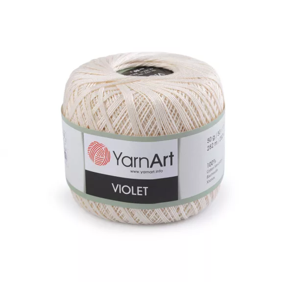 Pamut fonal horgolásra Violet 50 g - 17 (6282) krémszín (1 db-os csomagolás) Pamut fonal horgolásra Violet 50 g - 17 (6282) krémszín (1 db-os csomagolás)