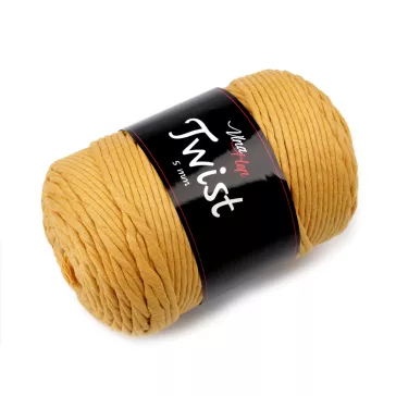  Pamut kötőfonal Twist makramé 500 g fésülés - 2 (8190) mustárszínű (1 db-os csomagolás)