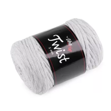   Pamut kötőfonal Twist makramé 500 g fésülés - 9 (8231) világos szürke (1 db-os csomagolás)