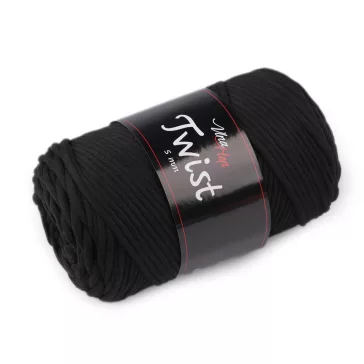   Pamut kötőfonal Twist makramé 500 g fésülés - 13 (8001) fekete (1 db-os csomagolás)