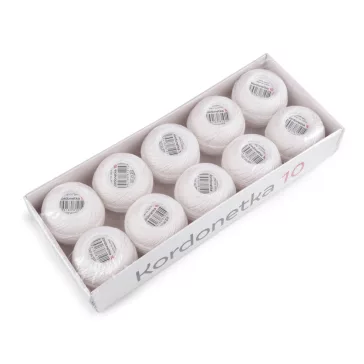   Kordonetka fonal 20 g - 8002/10 fehér (30 db-os csomagolás)