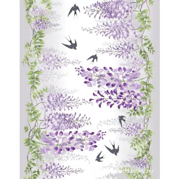 Lilac wisteria thick fabric, 50 cm wide.