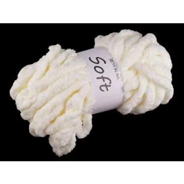   Kötőfonal zsinil Soft 250 g - 1 krém világos (4 db-os csomagolás)