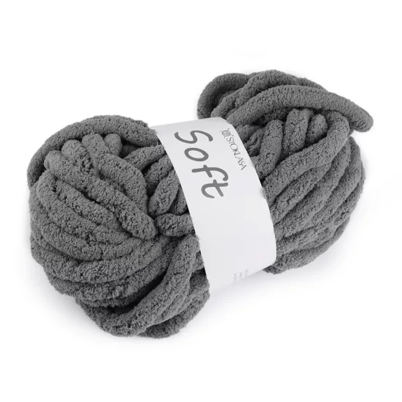 Kötőfonal zsinil Soft 250 g - 10 szürke (1 db-os csomagolás) Kötőfonal zsinil Soft 250 g - 10 szürke (1 db-os csomagolás)