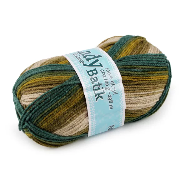 Köztőfonal Lady Batik de Luxe 100 g - 5 (605) zöld (5 db-os csomagolás) Köztőfonal Lady Batik de Luxe 100 g - 5 (605) zöld (5 db-os csomagolás)