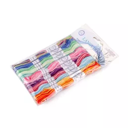 Hímzőfonal típusú mouline mélír készlet 12 db/8 m