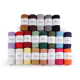   Pamut kötő fonal macrame Naty Ø3 mm szálak szétfésülhető