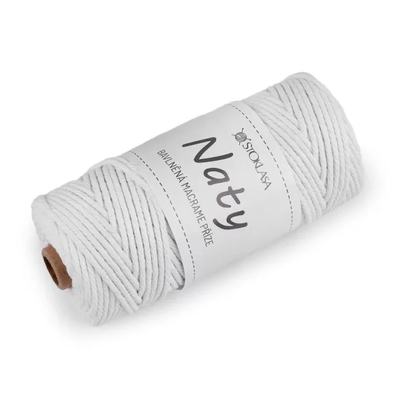 Pamut kötő fonal macrame Naty Ø3 mm szálak szétfésülhető - 1 természetes fehér (3 db-os csomagolás) Pamut kötő fonal macrame Naty Ø3 mm szálak szétfésülhető - 1 természetes fehér (3 db-os csomagolás)