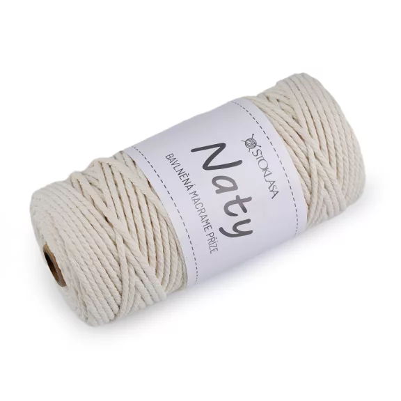 Pamut kötő fonal macrame Naty Ø3 mm szálak szétfésülhető - 2 bézs világos (1 db-os csomagolás) Pamut kötő fonal macrame Naty Ø3 mm szálak szétfésülhető - 2 bézs világos (1 db-os csomagolás)