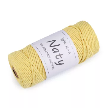   Pamut kötő fonal macrame Naty Ø3 mm szálak szétfésülhető - 3 vanília (3 db-os csomagolás)