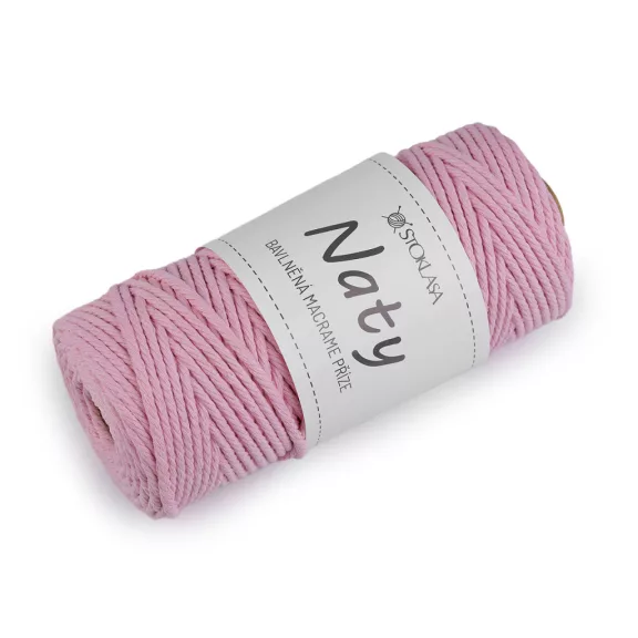Pamut kötő fonal macrame Naty Ø3 mm szálak szétfésülhető - 6 rózsaszín világos (1 db-os csomagolás) Pamut kötő fonal macrame Naty Ø3 mm szálak szétfésülhető - 6 rózsaszín világos (1 db-os csomagolás)
