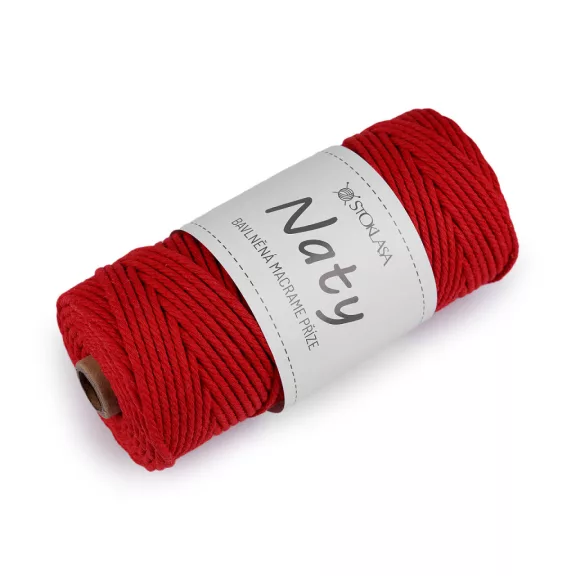 Pamut kötő fonal macrame Naty Ø3 mm szálak szétfésülhető - 10 piros (3 db-os csomagolás) Pamut kötő fonal macrame Naty Ø3 mm szálak szétfésülhető - 10 piros (3 db-os csomagolás)