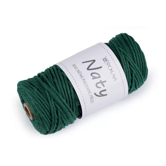 Pamut kötő fonal macrame Naty Ø3 mm szálak szétfésülhető - 13 zöld sötét (1 db-os csomagolás) Pamut kötő fonal macrame Naty Ø3 mm szálak szétfésülhető - 13 zöld sötét (1 db-os csomagolás)