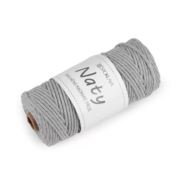 Pamut kötő fonal macrame Naty Ø3 mm szálak szétfésülhető - 19 vil szürkéskék (3 db-os csomagolás) Pamut kötő fonal macrame Naty Ø3 mm szálak szétfésülhető - 19 vil szürkéskék (3 db-os csomagolás)
