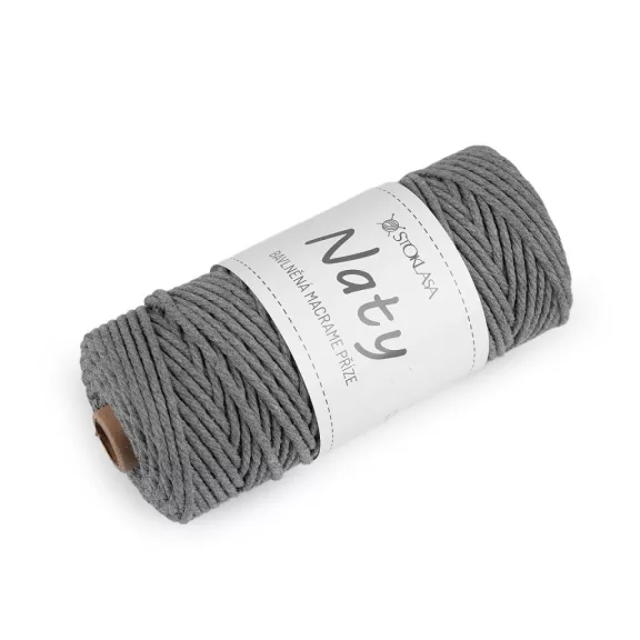 Pamut kötő fonal macrame Naty Ø3 mm szálak szétfésülhető - 20 szürke (3 db-os csomagolás) Pamut kötő fonal macrame Naty Ø3 mm szálak szétfésülhető - 20 szürke (3 db-os csomagolás)