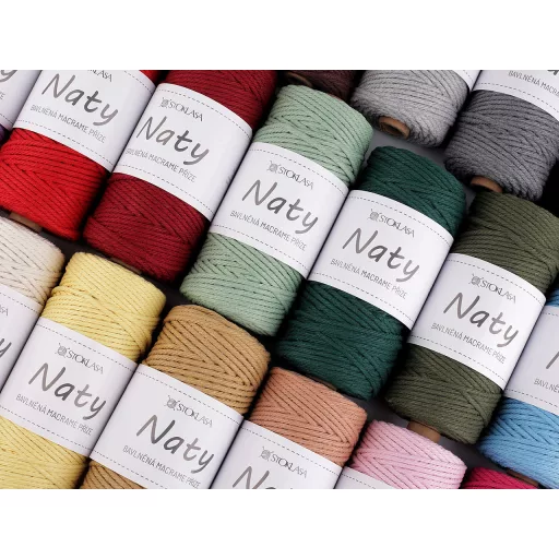 Pamut kötő fonal macrame Naty Ø3 mm szálak szétfésülhető